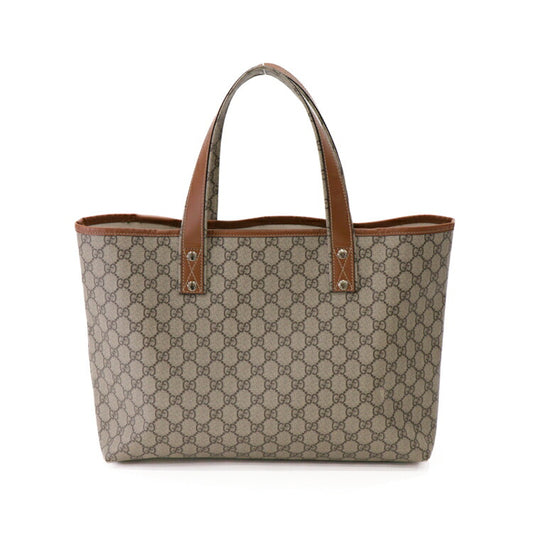 Gucci GG Supreme Canvas Leather Tote Bag