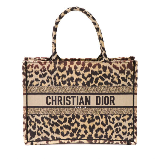 Christian Dior Leopard Book Tote Canvas Bag