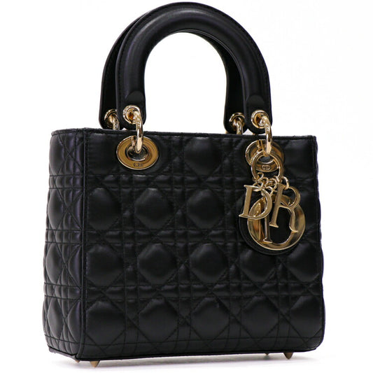Christian Dior Lady Dior Mini Black Leather Handbag