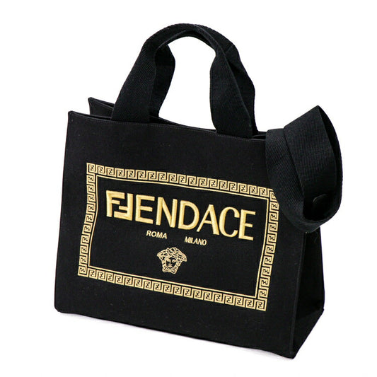 Fendi x Versace Canvas Tote Shoulder Bag