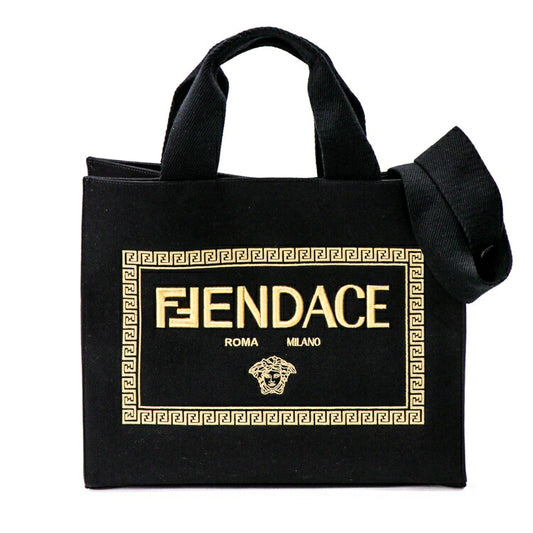 Fendi x Versace Canvas Tote Shoulder Bag