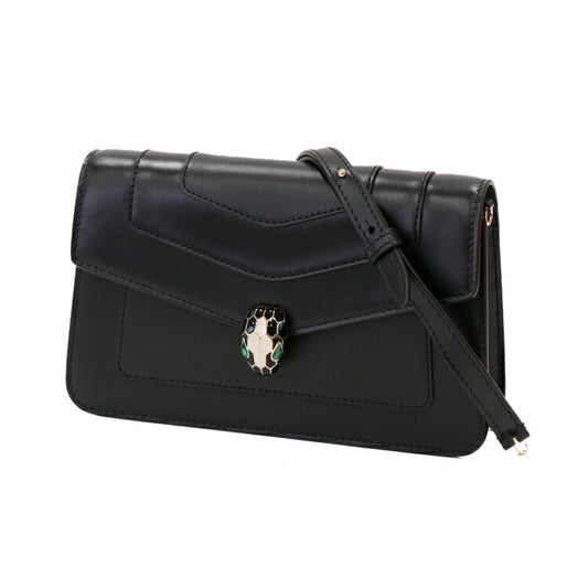 Bvlgari Serpenti Leather Chain Wallet Shoulder Bag