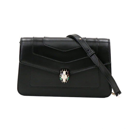 Bvlgari Serpenti Leather Chain Wallet Shoulder Bag