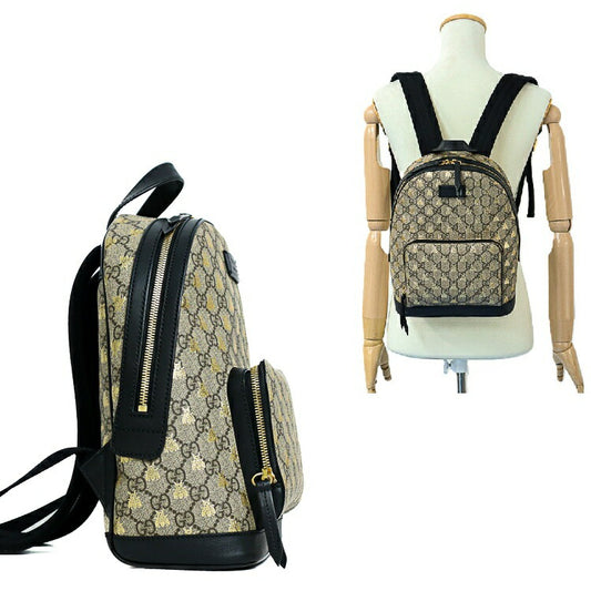 Gucci GG Supreme Canvas Leather Backpack