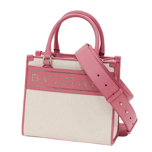 Bvlgari Canvas Leather 2WAY Handbag