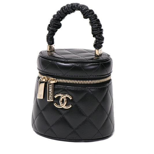 Chanel Matelasse Mini Handbag Black Leather