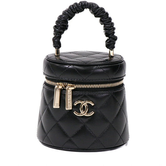 Chanel Matelasse Mini Handbag Black Leather