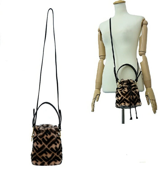 Fendi Mini Montresor Shearling Bucket Bag