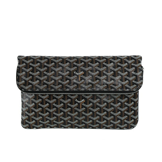 Goyard St. Marie MM Clutch Bag Coated Canvas Calfskin