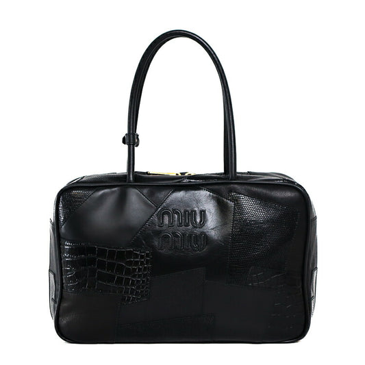 Miu Miu Leather Patchwork Bowling Tote Bag