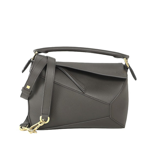 Loewe Puzzle Small Handbag Dark Grey Leather