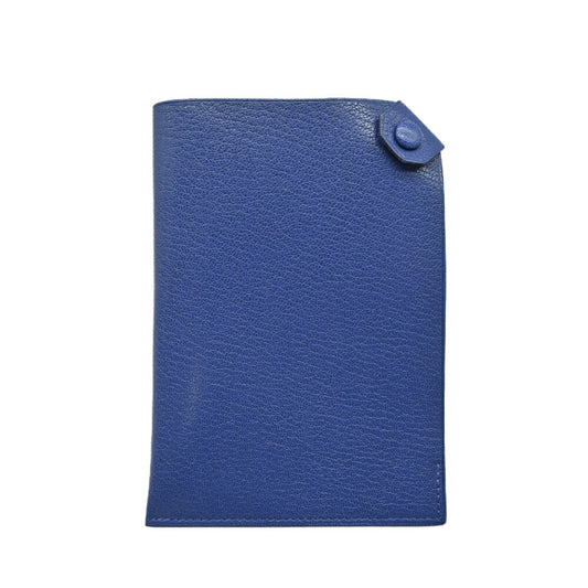Hermes Tarmac PM Passport Case Blue Leather