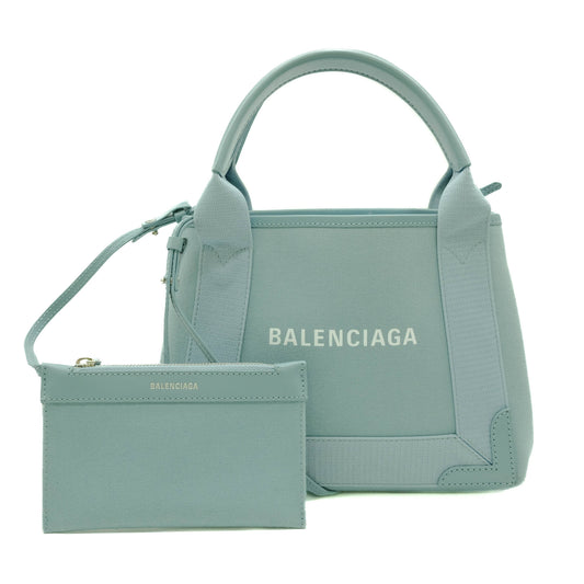 Balenciaga Navy Cabas XS Tote Bag Light Blue