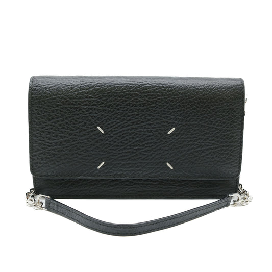 Maison Margiela Leather Chain Wallet Shoulder Bag Black