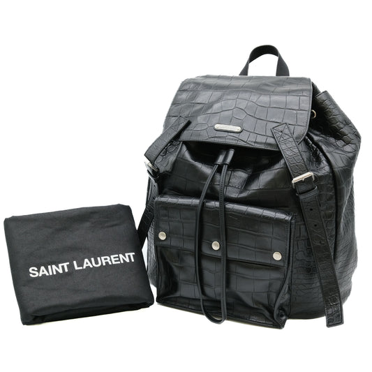 Saint Laurent Embossed Leather Backpack