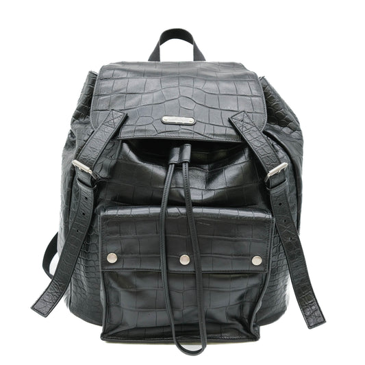 Saint Laurent Embossed Leather Backpack