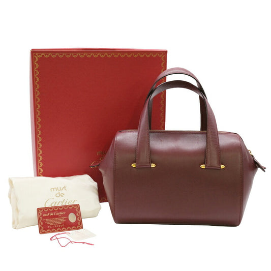 Cartier Must Line Leather Handbag Bordeaux