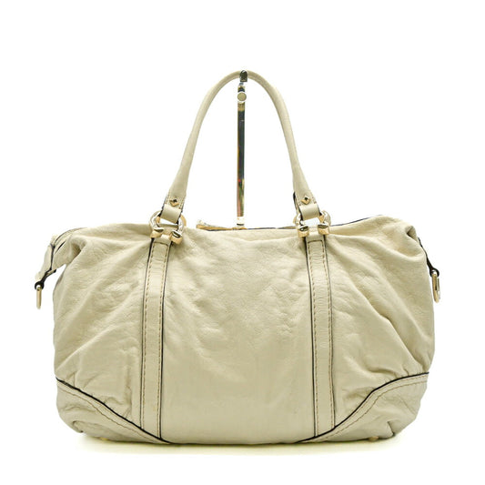 Gucci Leather Mini Boston Bag Ivory