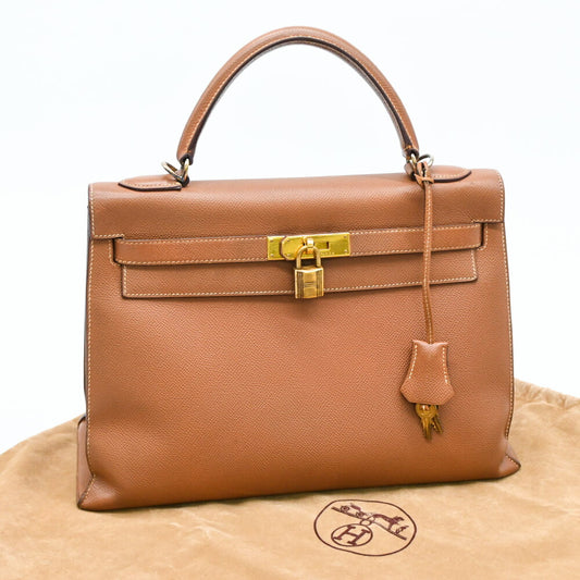 Hermes Kelly 32 Handbag Brown Leather