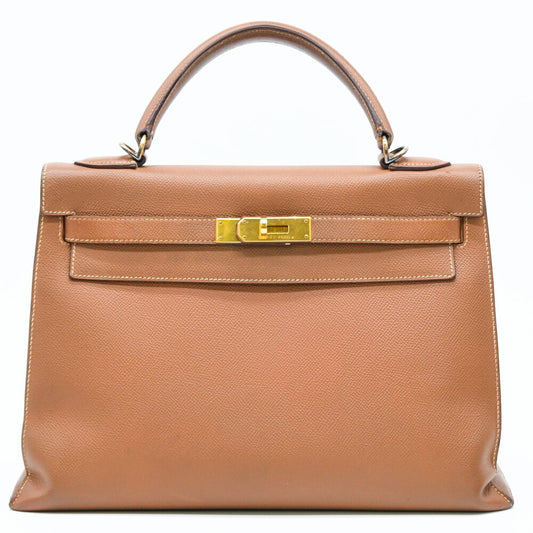 Hermes Kelly 32 Handbag Brown Leather