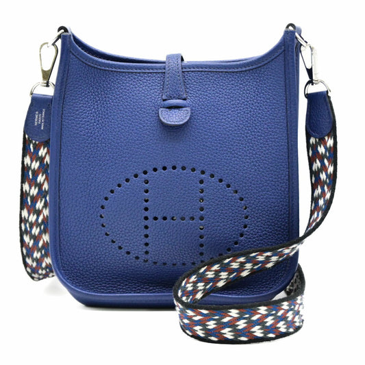 Hermes Evelyne TPM Leather Shoulder Bag Blue