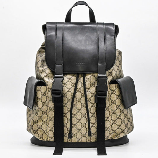 Gucci GG Supreme Canvas Leather Backpack