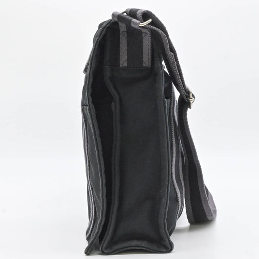 HERMES Canvas Messenger Bag Black