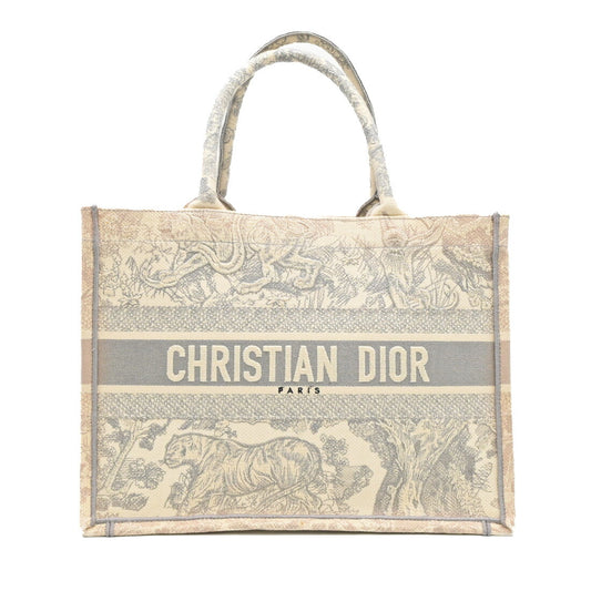 Dior Book Tote Medium Embroidery Gray