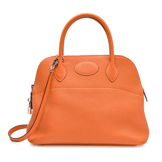 Hermes Bolide 31 Handbag Orange Leather