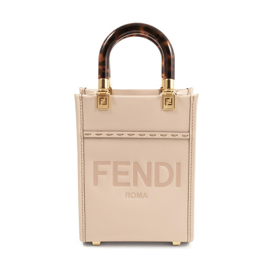 Fendi Sunshine Small Shopper Leather Handbag
