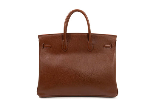 Hermes Birkin 40 Leather Handbag Brown