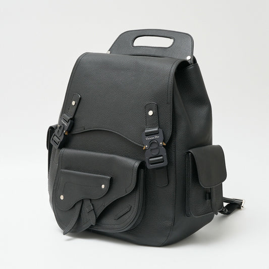 Dior Leather Maxi Backpack Roller Coaster Saddle