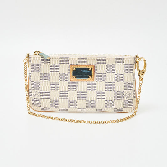 Louis Vuitton Damier Azur Canvas Leather Pochette MM