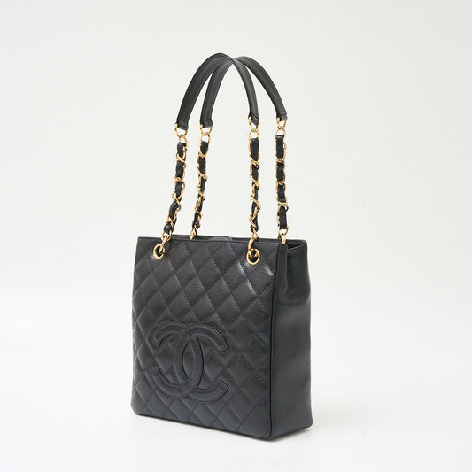 Chanel Caviar Leather Chain Tote Bag