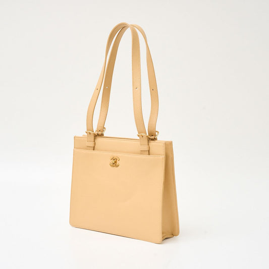 Chanel Caviar Skin Coco Mark Turn Lock Tote