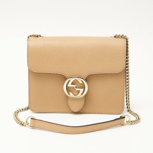 Gucci Leather Interlocking G Chain Shoulder Bag