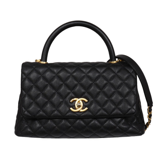 Chanel Caviar Coco Handle 2WAY Bag Black