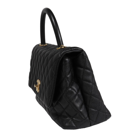 Chanel Caviar Coco Handle 2WAY Bag Black