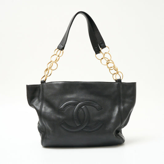 Chanel Leather Coco Mark Chain Tote Bag