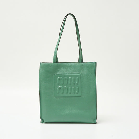 Miu Miu Madras Leather Tote Bag