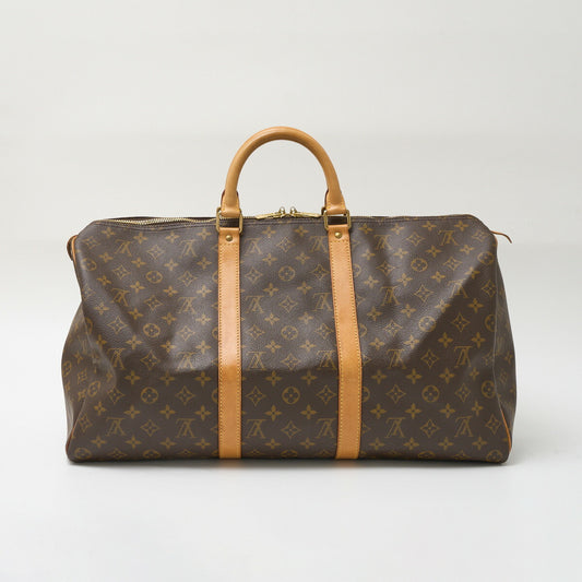 Louis Vuitton Monogram Canvas Leather Keepall 50