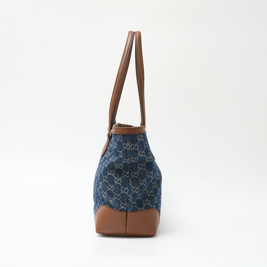 Gucci Ophidia GG Medium Tote Bag Denim Leather