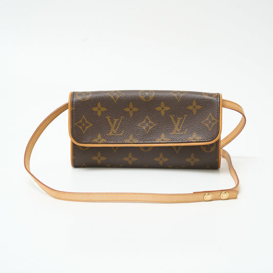 Louis Vuitton Monogram Canvas Leather Pochette Twin PM M51854