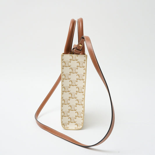Celine Mini Vertical Triomphe Canvas Handbag