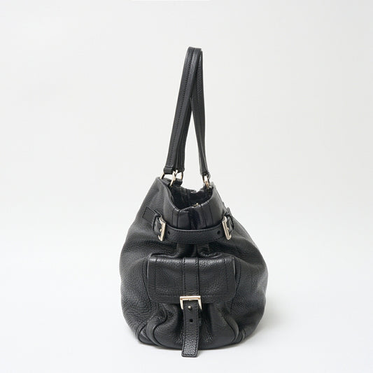 Prada Vitello Daino Leather Handbag Black