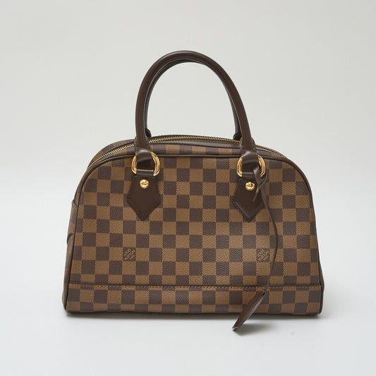 Louis Vuitton Damier Ebene Canvas Leather Handbag