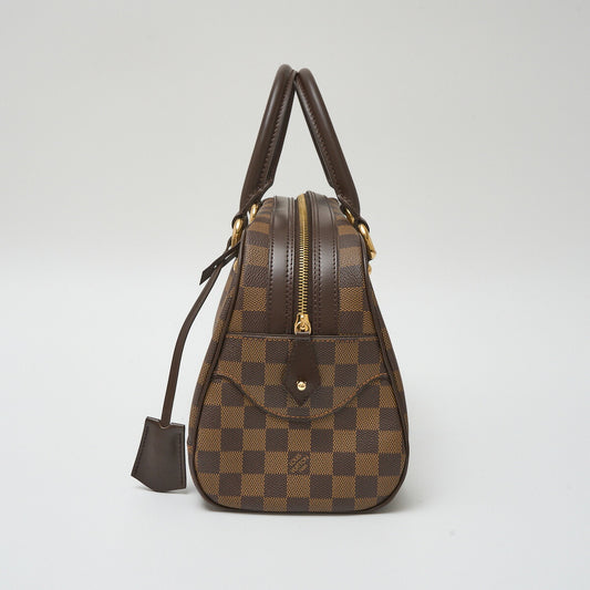 Louis Vuitton Damier Ebene Canvas Leather Handbag
