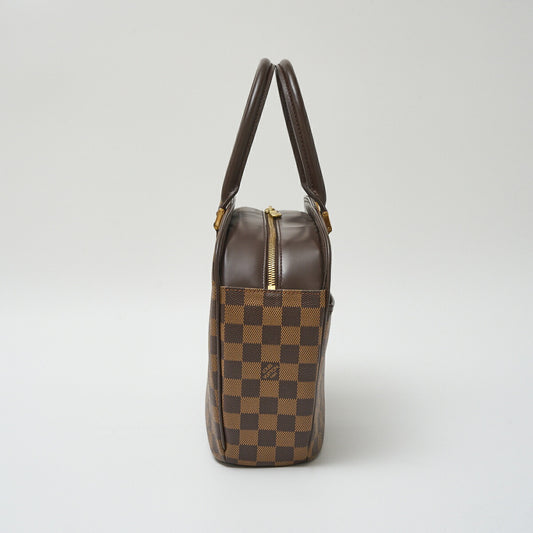 Louis Vuitton Damier Ebene Canvas Leather Handbag