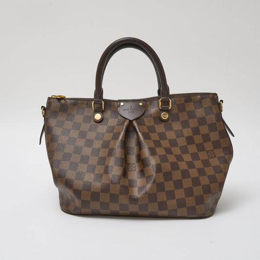 Louis Vuitton Siena MM Damier Ebene Canvas Leather Bag
