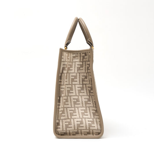 Fendi Sunshine Medium Leather Chenille Tote